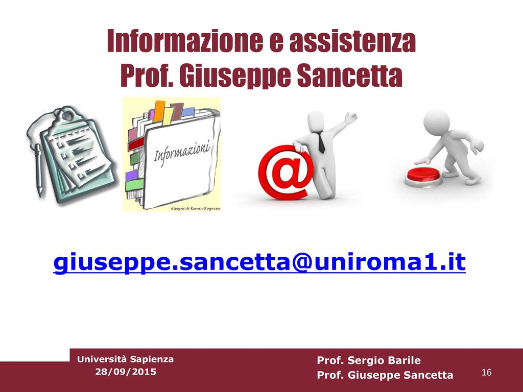 Informazione e assistenza Prof. Giuseppe Sancetta