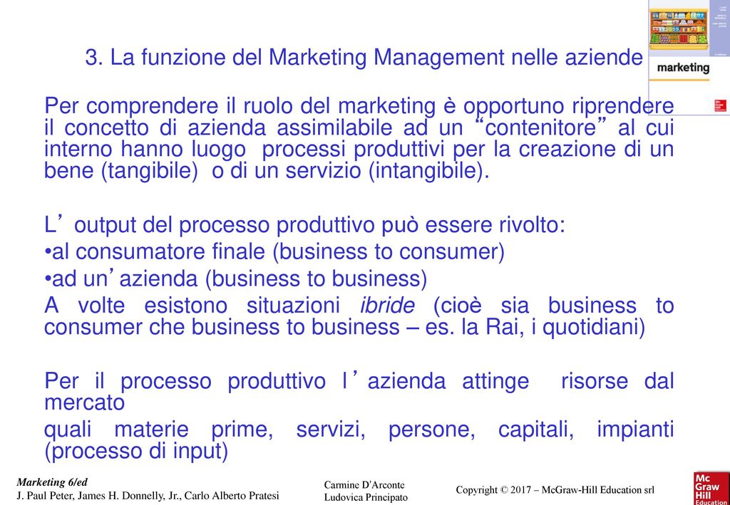 3. La funzione del Marketing Management nelle aziende