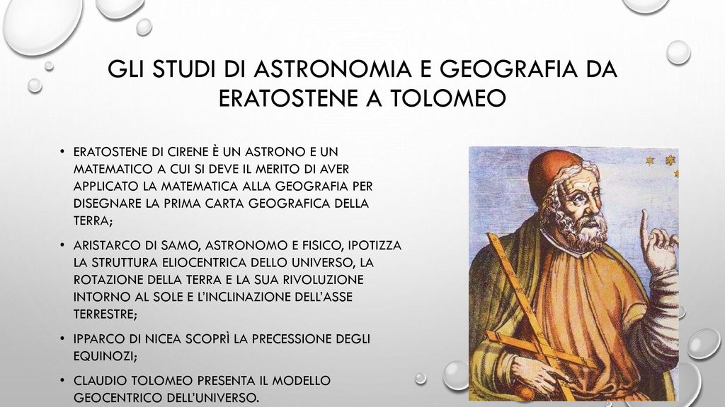 Gli studi di astronomia e geografia da eratostene a tolomeo