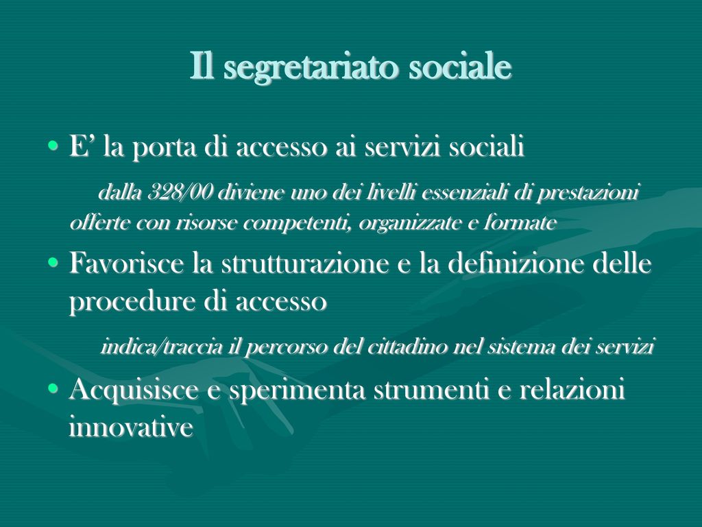 Il segretariato sociale