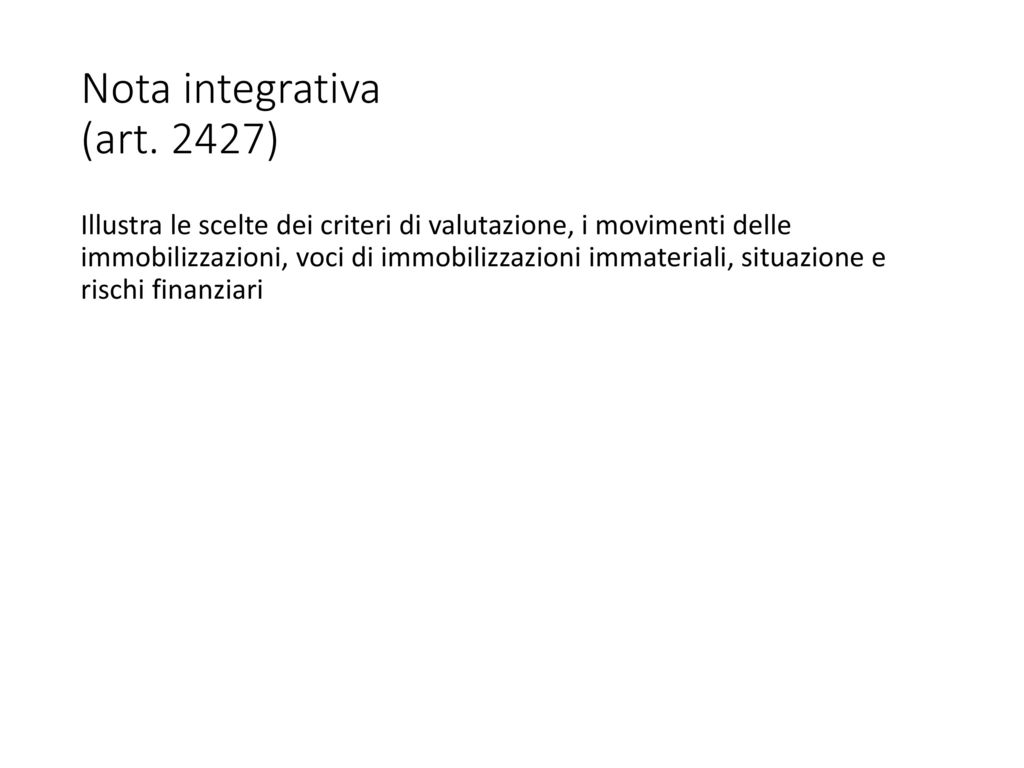 Nota integrativa (art. 2427)
