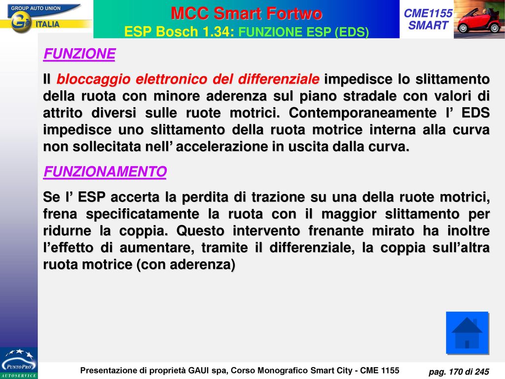 MCC Smart Fortwo ESP Bosch 1.34: FUNZIONE ESP (EDS)