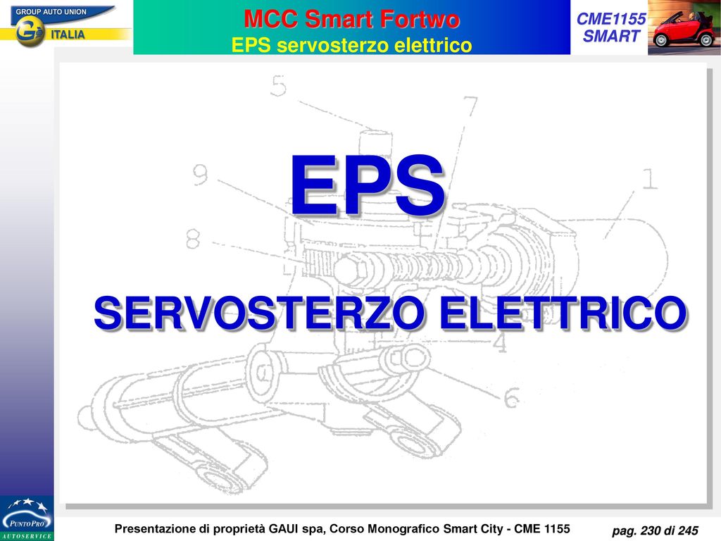 MCC Smart Fortwo EPS servosterzo elettrico SERVOSTERZO ELETTRICO