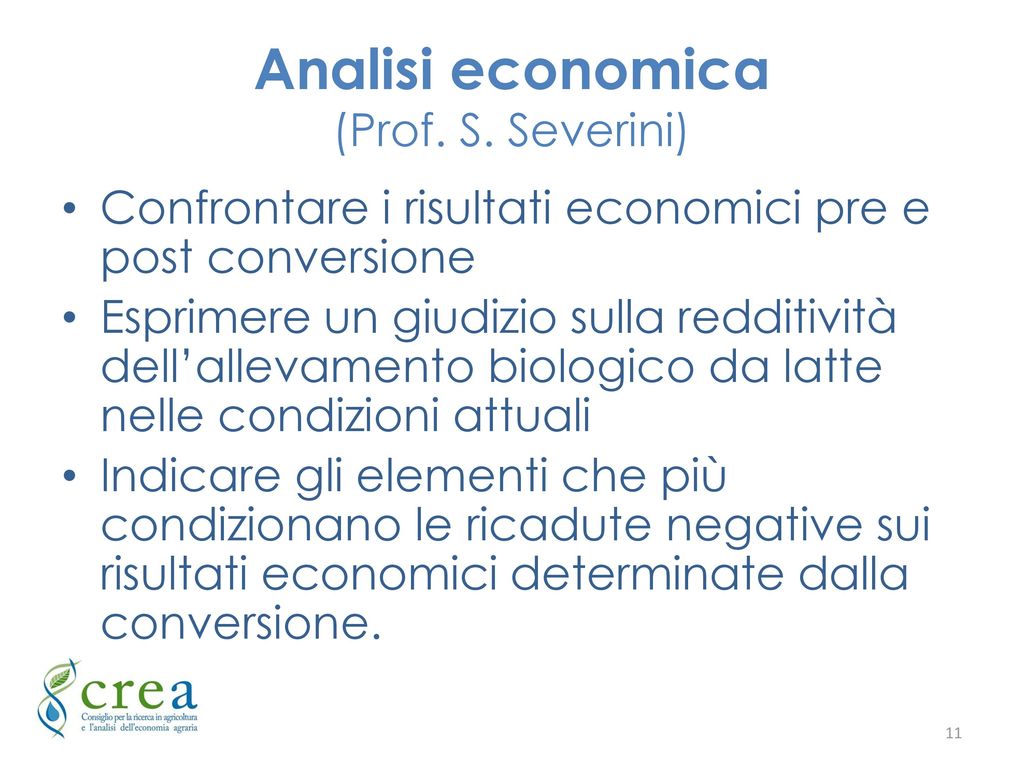 Analisi economica (Prof. S. Severini)