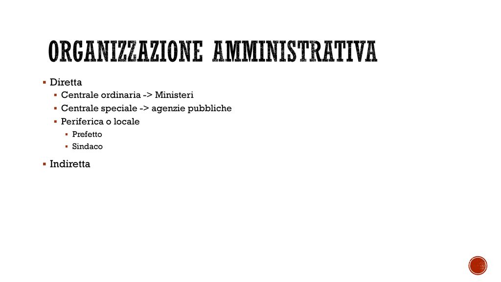 Organizzazione amministrativa
