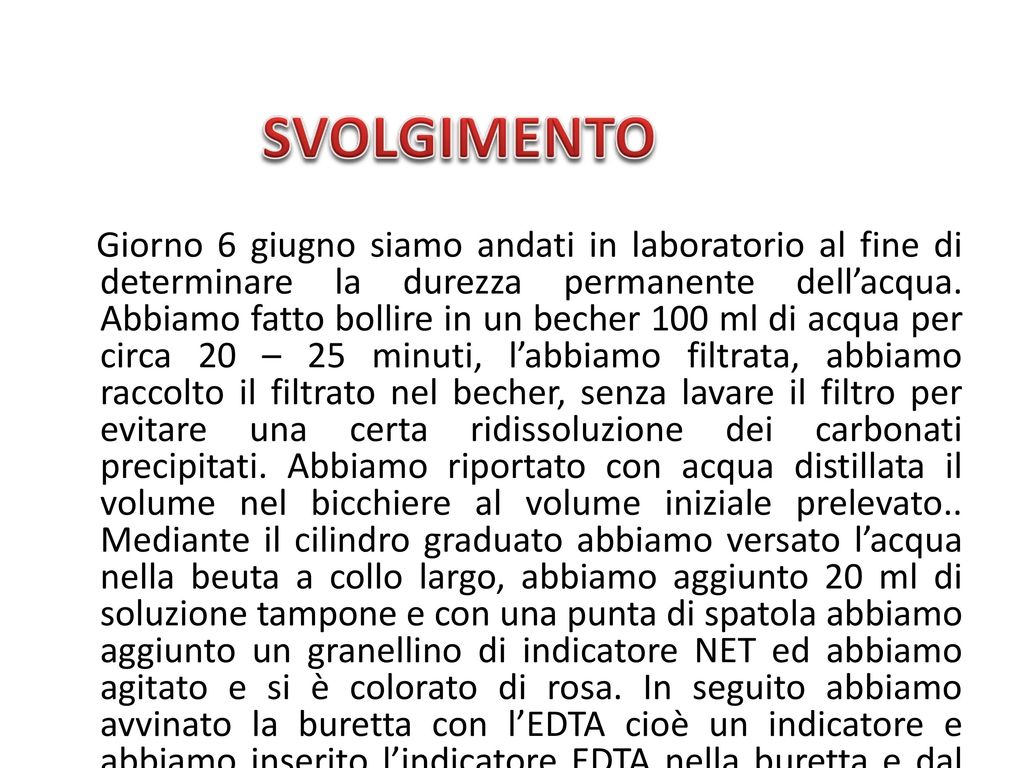 Determinazione della durezza delle acque - FareLaboratorio