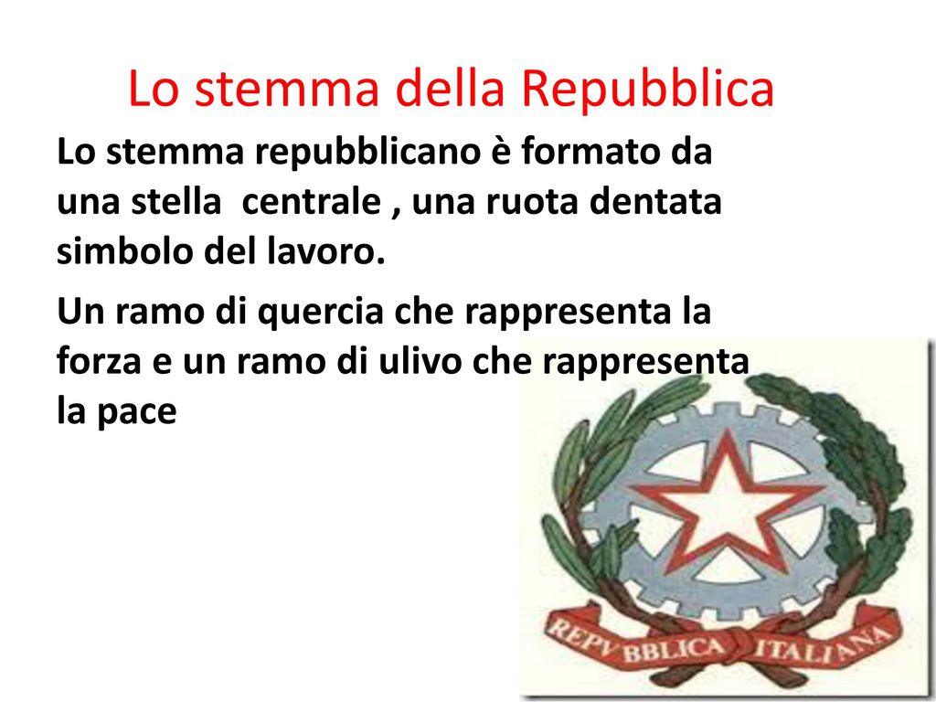 Lo stemma della Repubblica