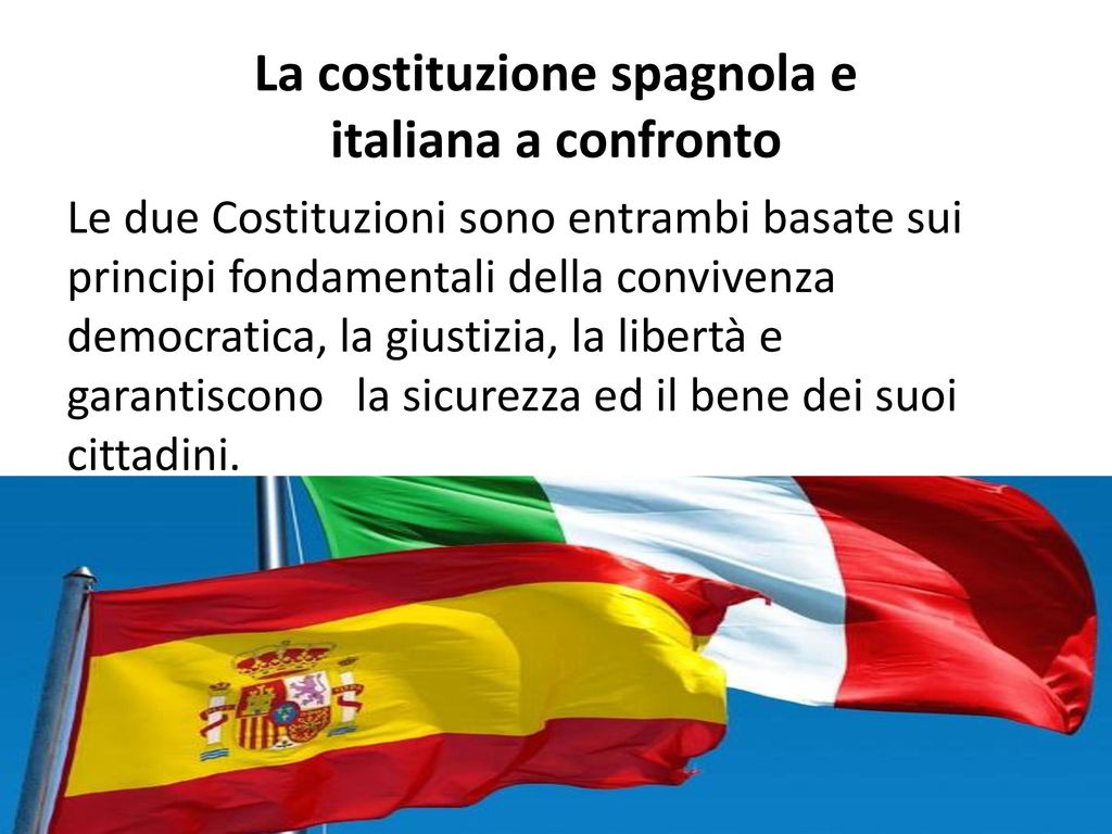 La costituzione spagnola e italiana a confronto
