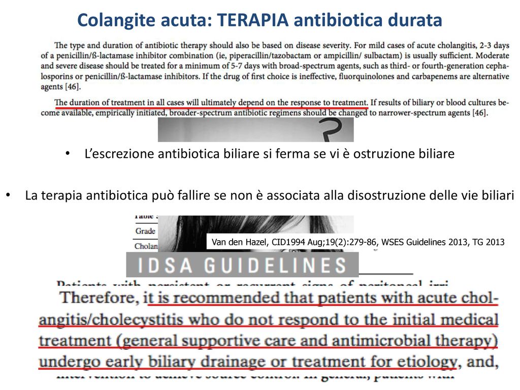 Colangite acuta: TERAPIA antibiotica durata