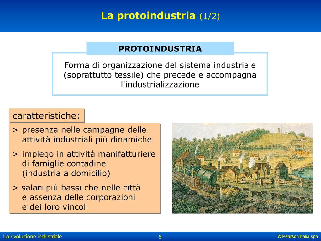 La protoindustria (1/2) caratteristiche: PROTOINDUSTRIA