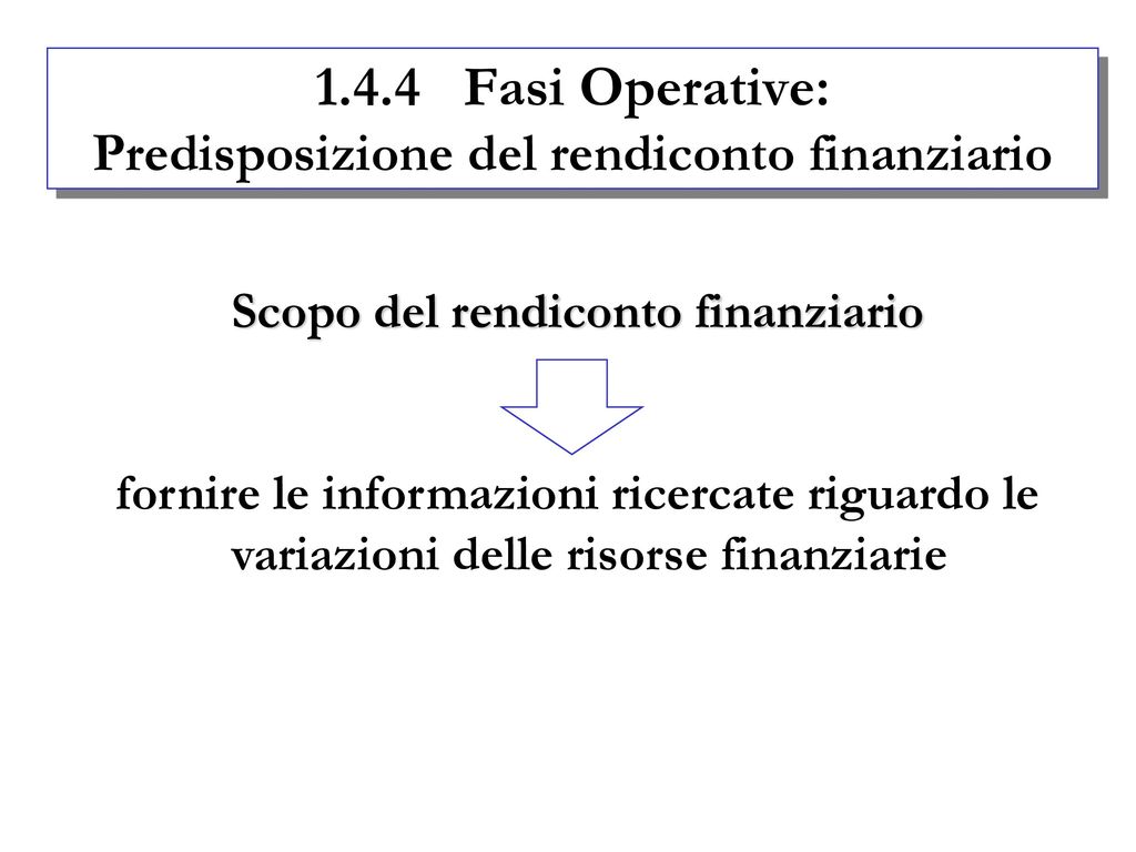 1.4.4 Fasi Operative: Predisposizione del rendiconto finanziario