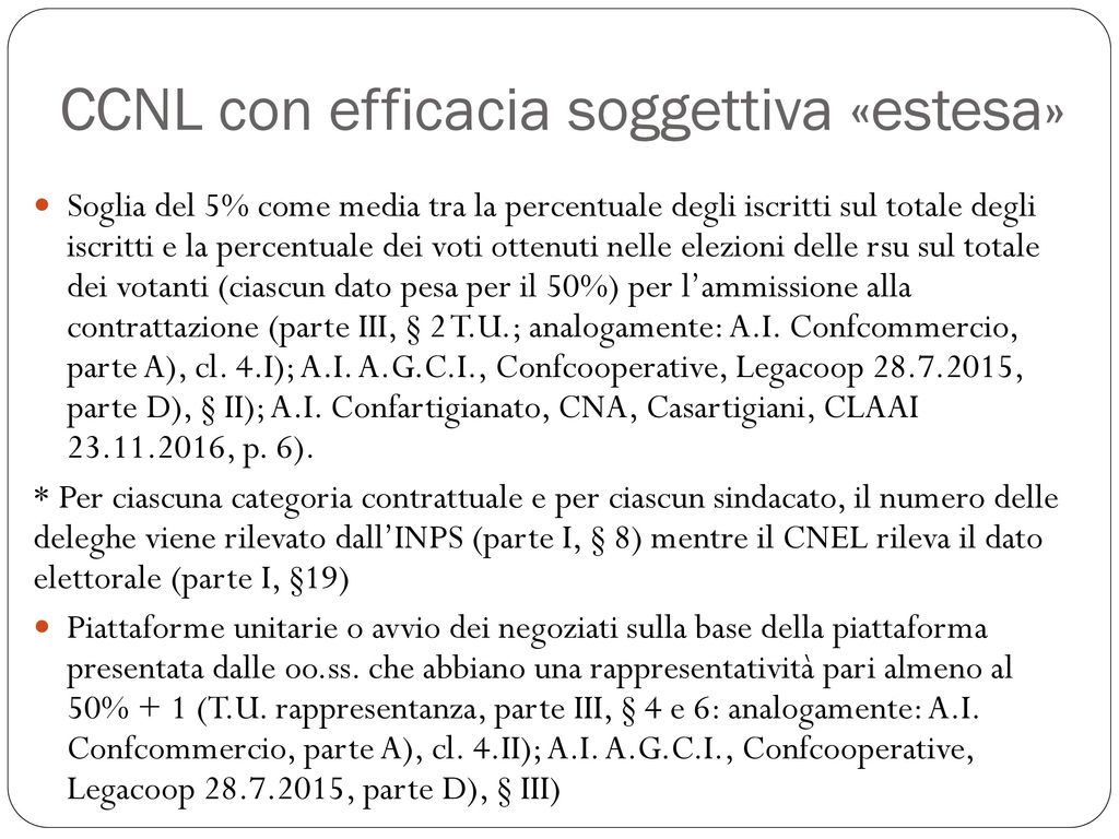 CCNL con efficacia soggettiva «estesa»