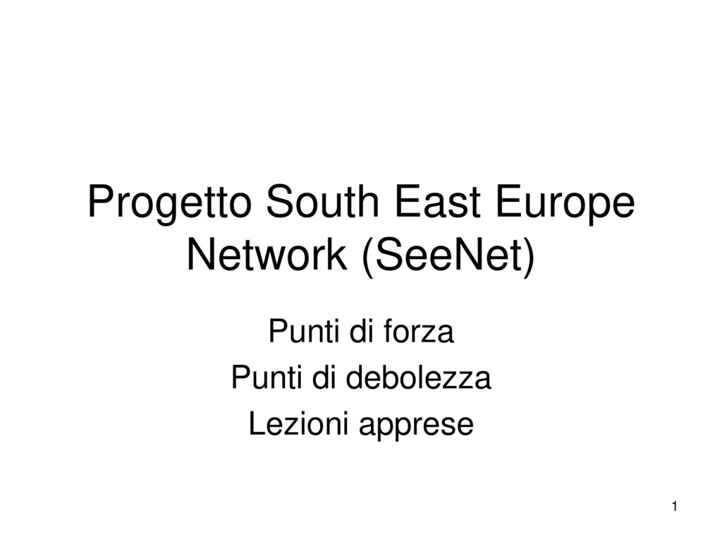 Progetto South East Europe Network (SeeNet)