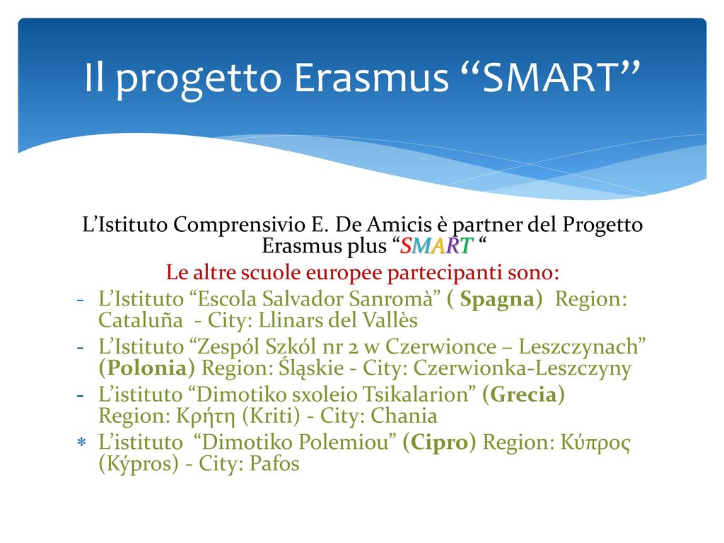 Il progetto Erasmus SMART