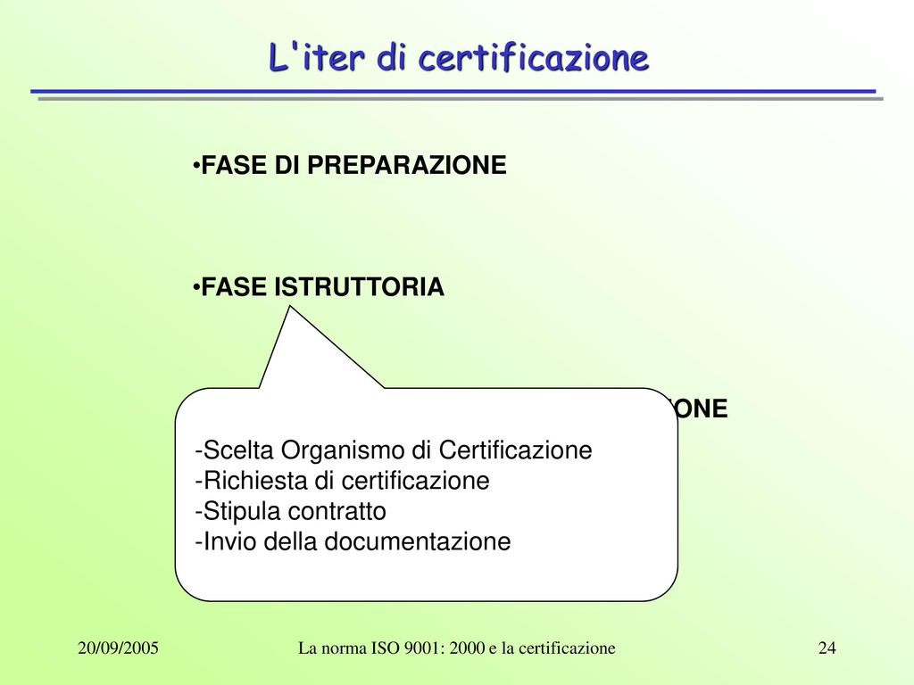 La norma ISO 9001: 2000 e la certificazione
