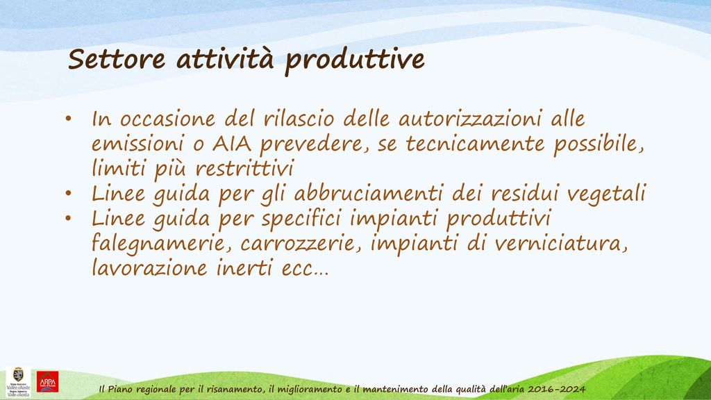 Il Piano Regionale Per Il Risanamento, Il Miglioramento E Il ...