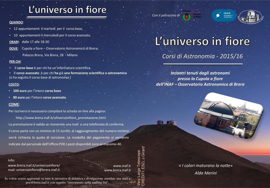 L'universo in fiore L'universo in fiore Corsi di Astronomia /16 - ppt  scaricare