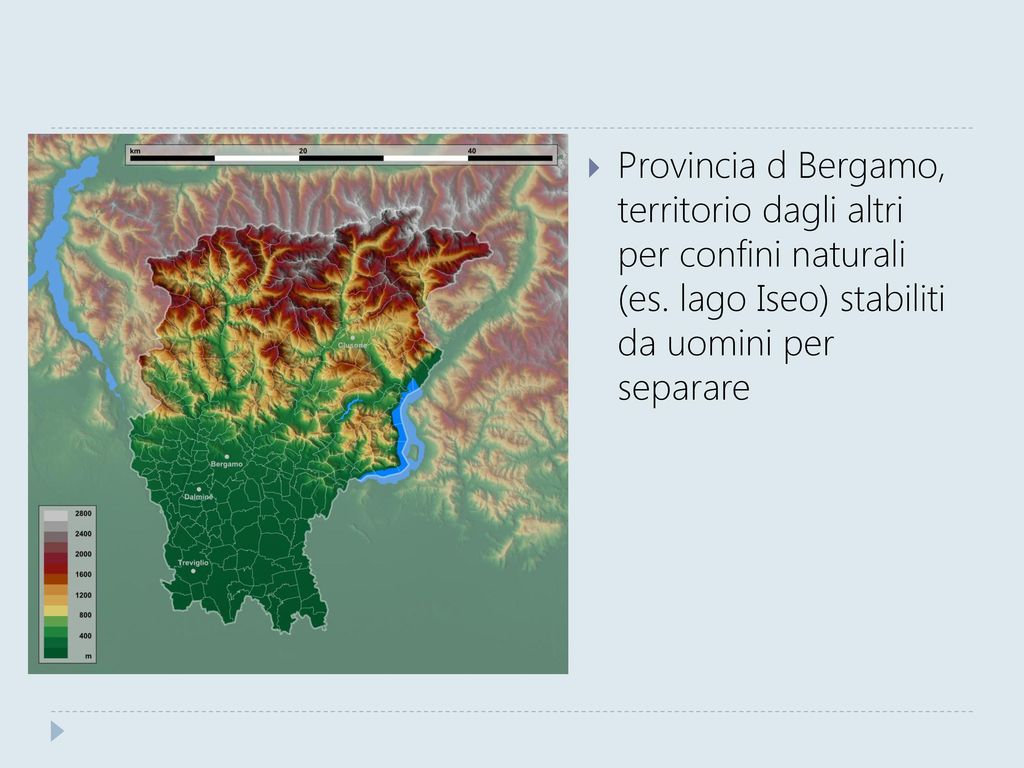 Provincia d Bergamo, territorio dagli altri per confini naturali (es
