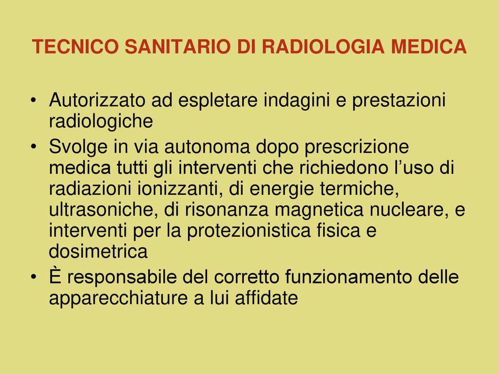 TECNICO SANITARIO DI RADIOLOGIA MEDICA
