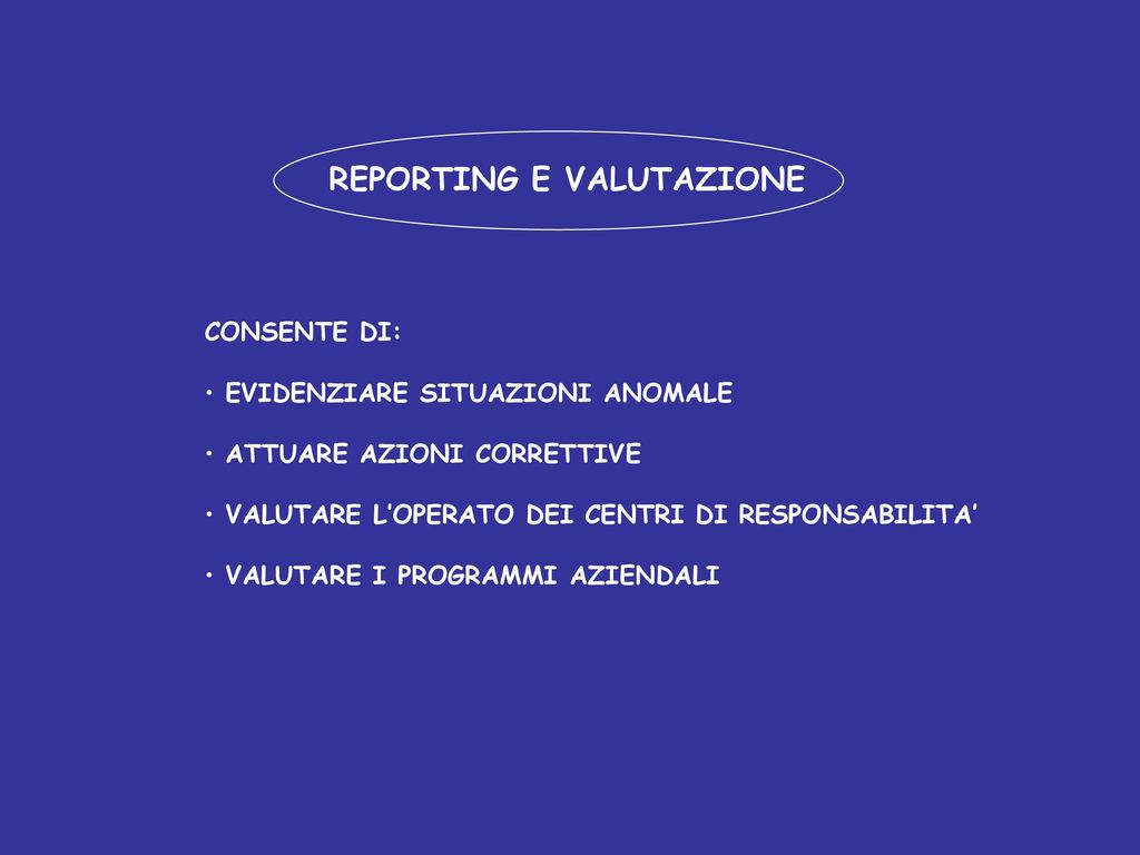 REPORTING E VALUTAZIONE
