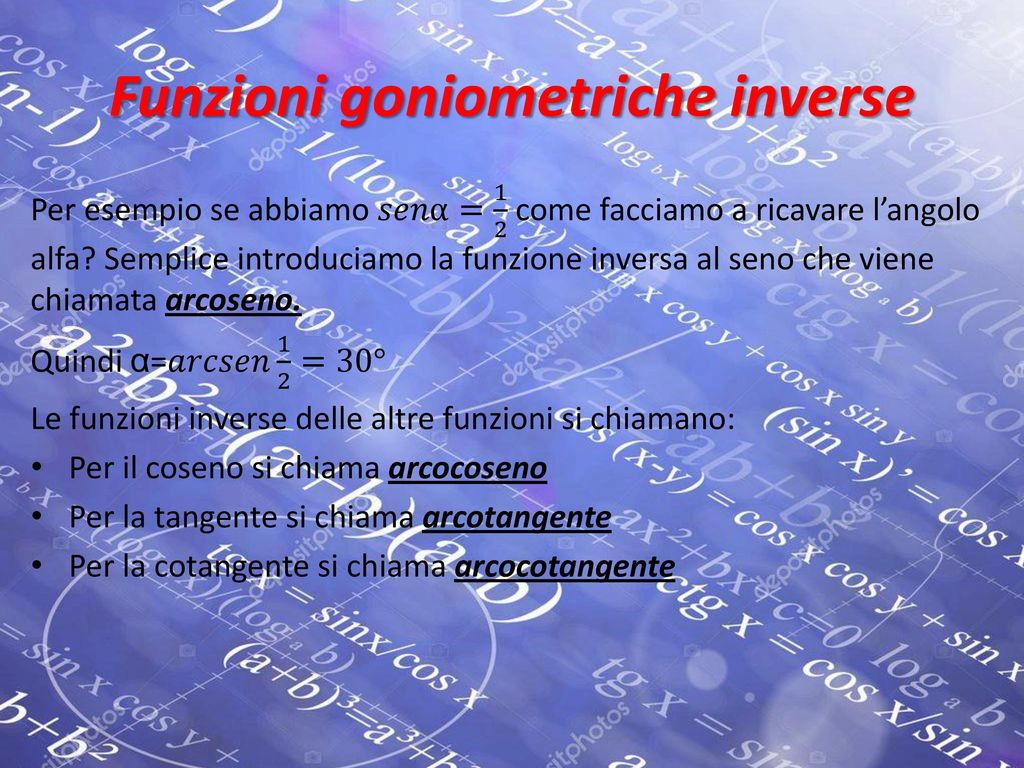 Funzioni goniometriche inverse
