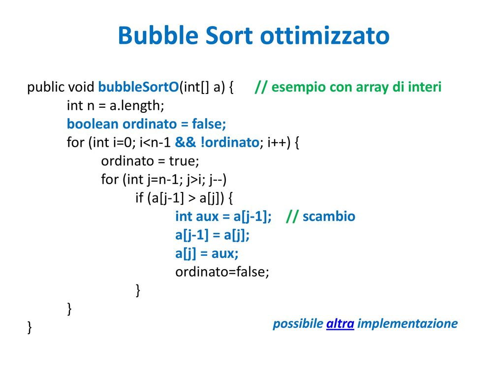 Bubble Sort Python, algoritmo di ordinamento in Python