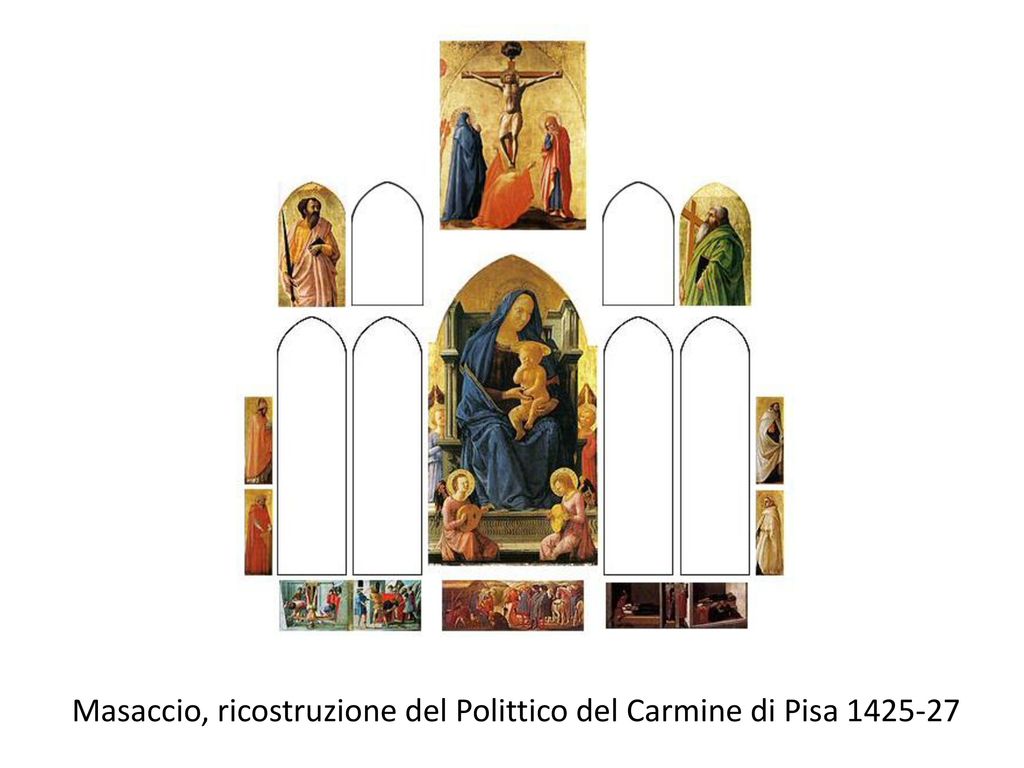 Masaccio, ricostruzione del Polittico del Carmine di Pisa 