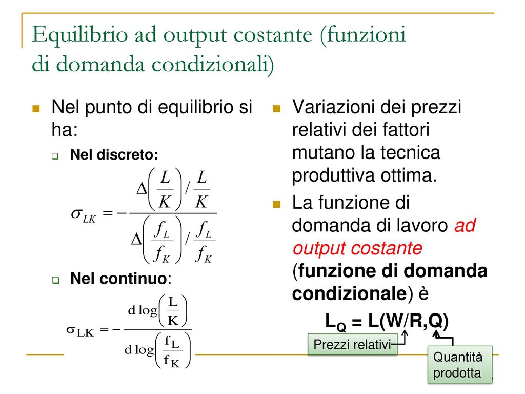 La Domanda Di Lavoro E L’equilibrio Concorrenziale - Ppt Scaricare