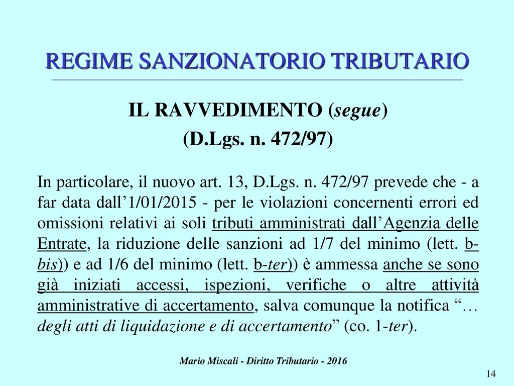 IL REGIME SANZIONATORIO TRIBUTARIO - Ppt Scaricare