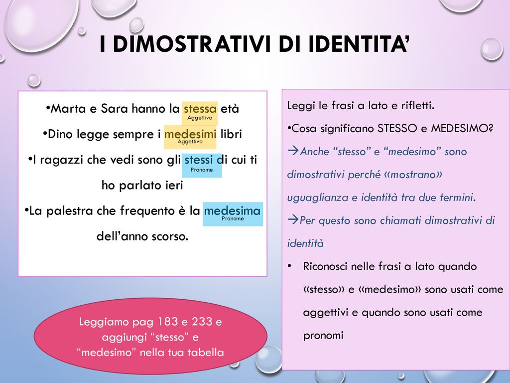 Aggettivi E Pronomi Dimostrativi Numerali E Indefiniti Lessons Blendspace