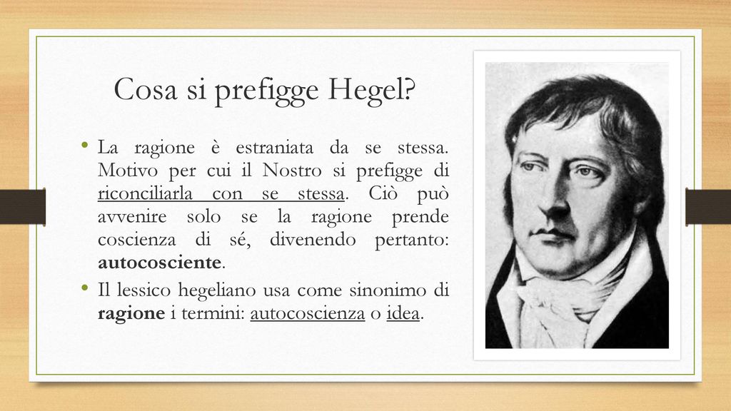 Cosa si prefigge Hegel