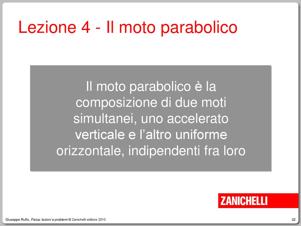 Lezione 4 - Il moto parabolico