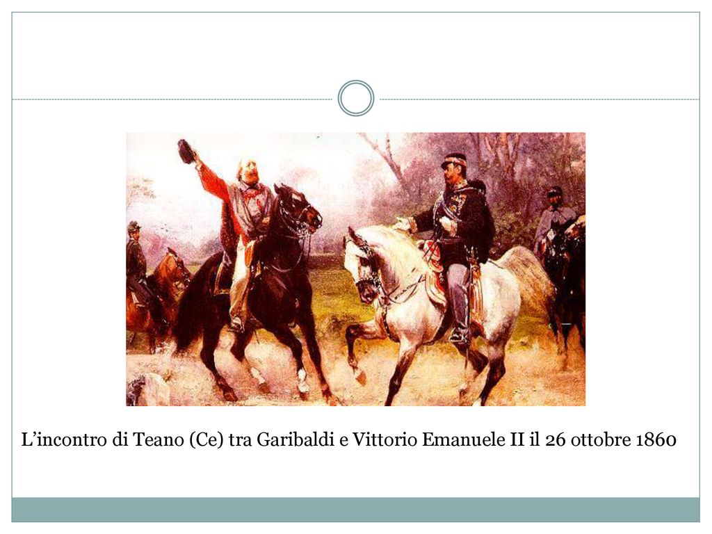 L’incontro di Teano (Ce) tra Garibaldi e Vittorio Emanuele II il 26 ottobre 1860