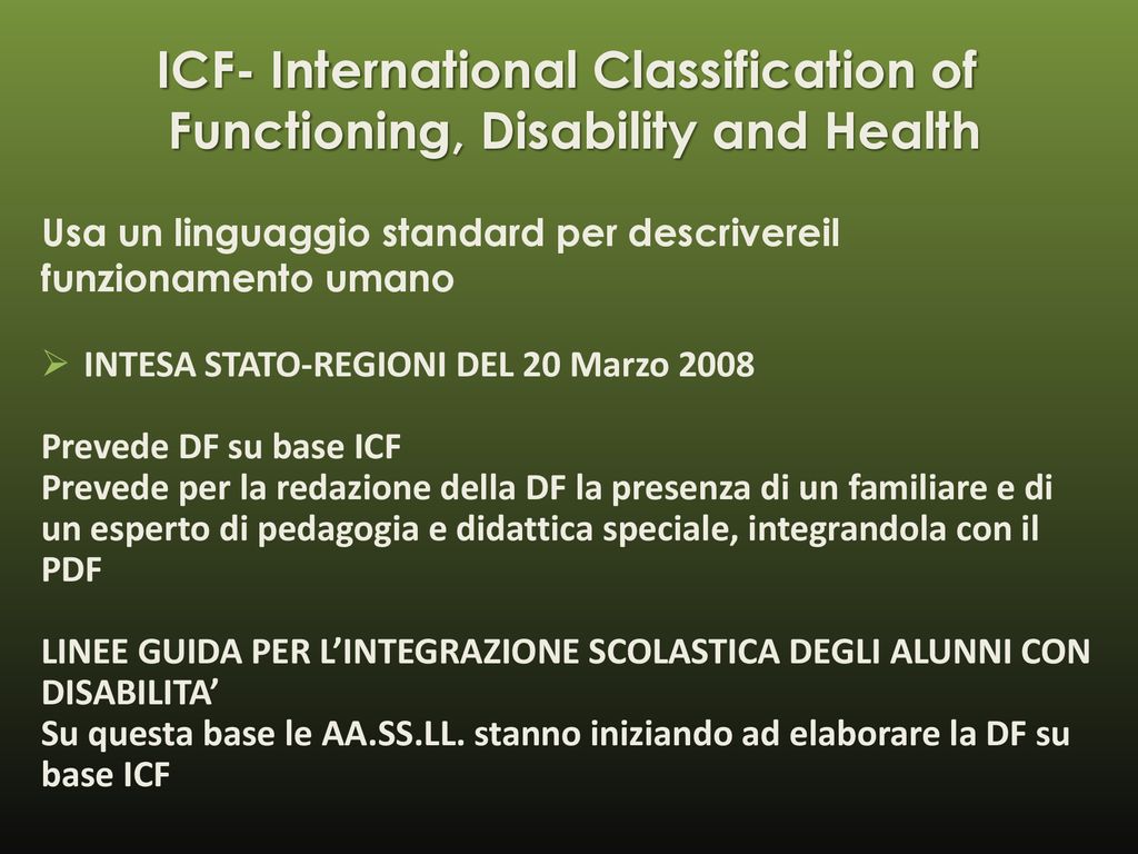 ICF- International Classification of