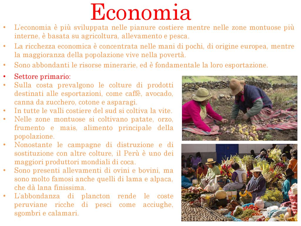 Economia L’economia è più sviluppata nelle pianure costiere mentre nelle zone montuose più interne, è basata su agricoltura, allevamento e pesca.