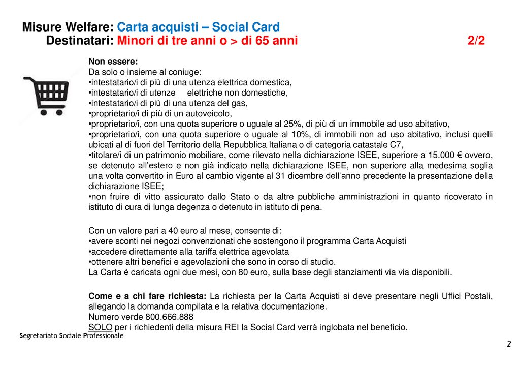 Misure Welfare Pro Memo A Cura Del Segretariato Sociale