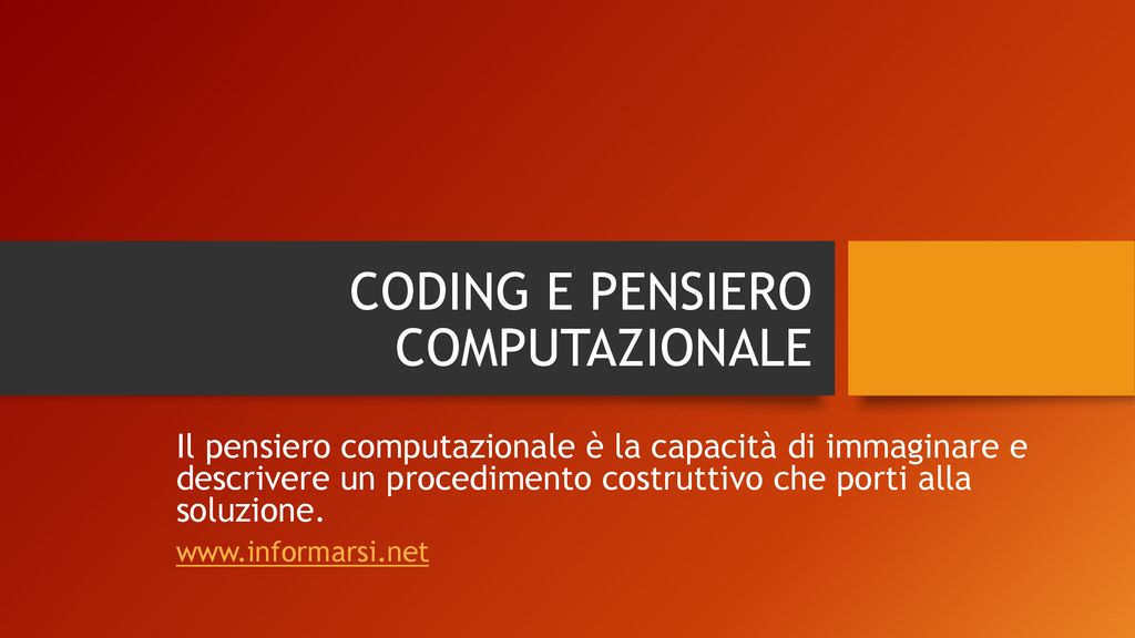 CODING E PENSIERO COMPUTAZIONALE