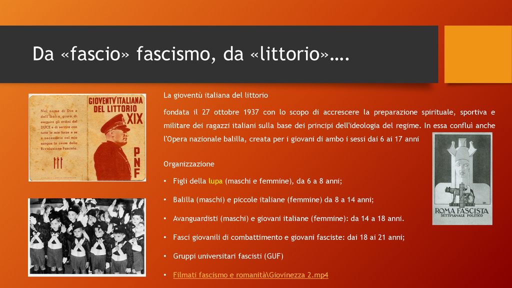 Da «fascio» fascismo, da «littorio»….