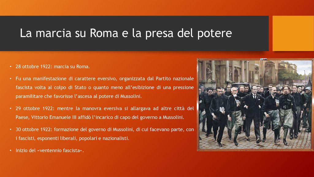 La marcia su Roma e la presa del potere
