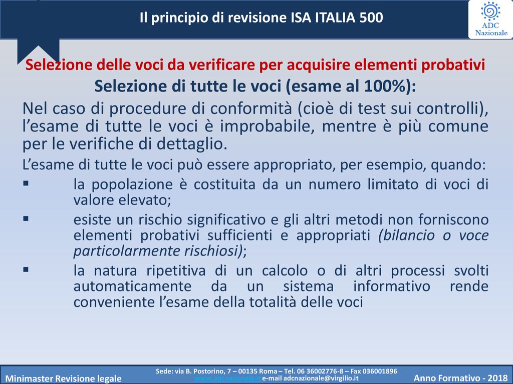 MINIMASTER REVISIONE LEGALE - Ppt Scaricare