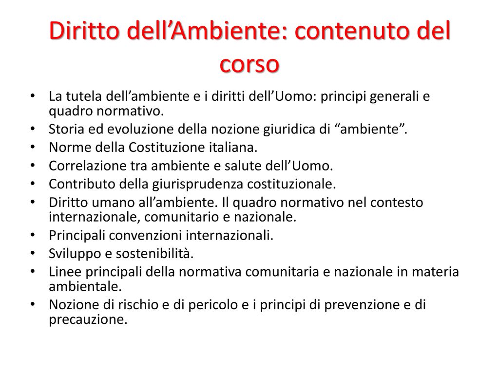 Diritto Dell’Ambiente - Ppt Scaricare