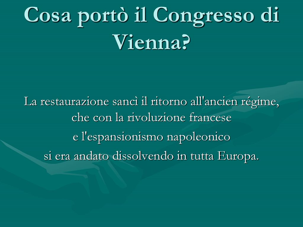 La Restaurazione Congresso Di Vienna Ppt Scaricare