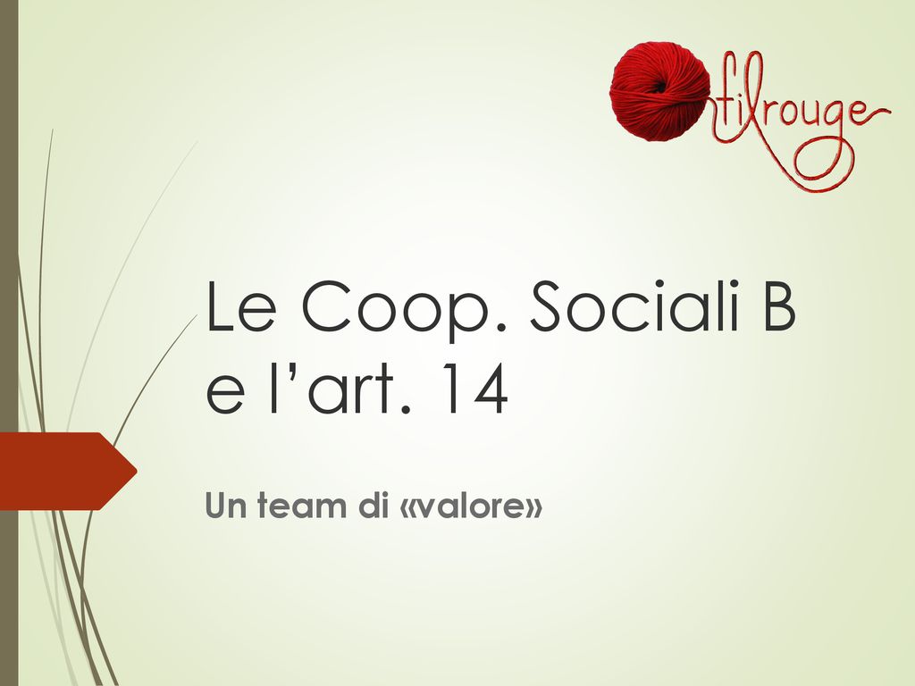 Le Coop. Sociali B E L’art Ppt Scaricare