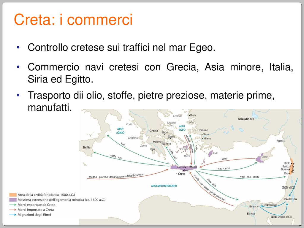 Creta: i commerci Controllo cretese sui traffici nel mar Egeo.