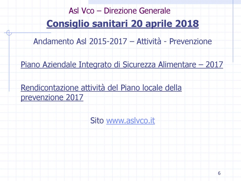 Asl Vco – Direzione Generale - Ppt Scaricare