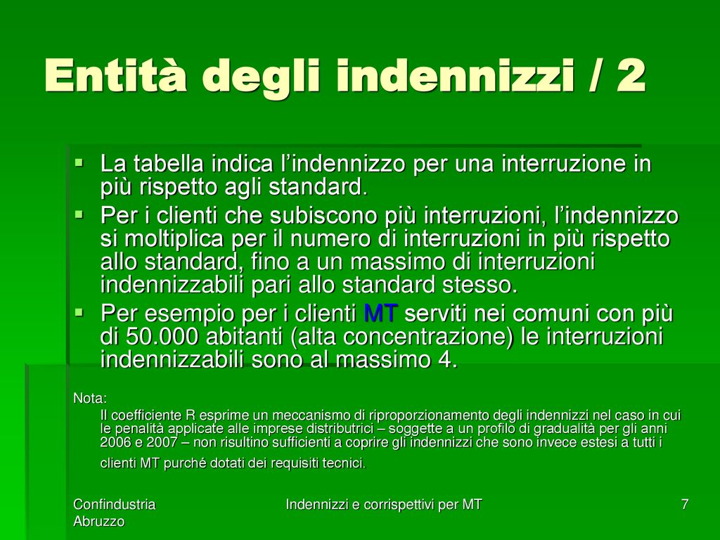 Indennizzi Automatici E Corrispettivi Tariffari - Ppt Scaricare