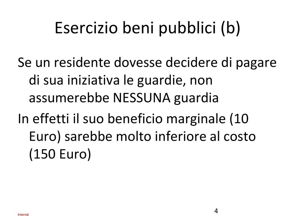 Esercizio 1) : Beni Pubblici - Ppt Scaricare