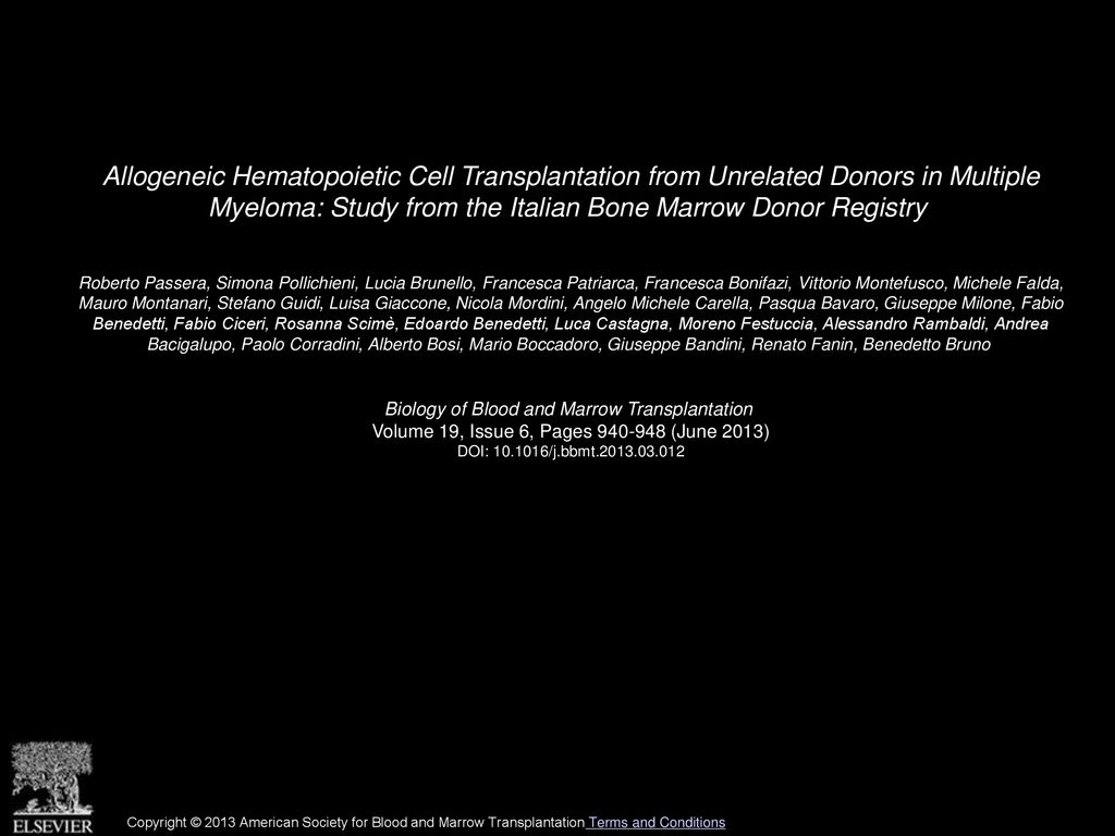 Allogeneic Hematopoietic Cell Transplantation from Unrelated Donors in ...