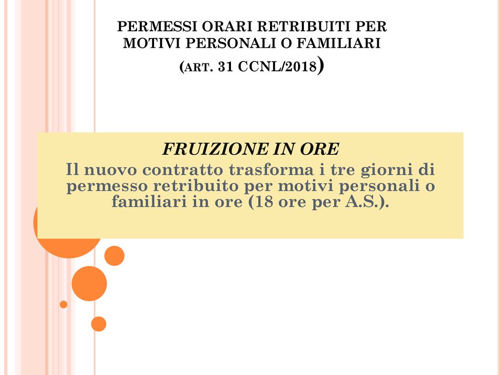 FOGGIA COSA CAMBIA PER IL PERSONALE A.T.A PER I PERMESSI? - Ppt Scaricare