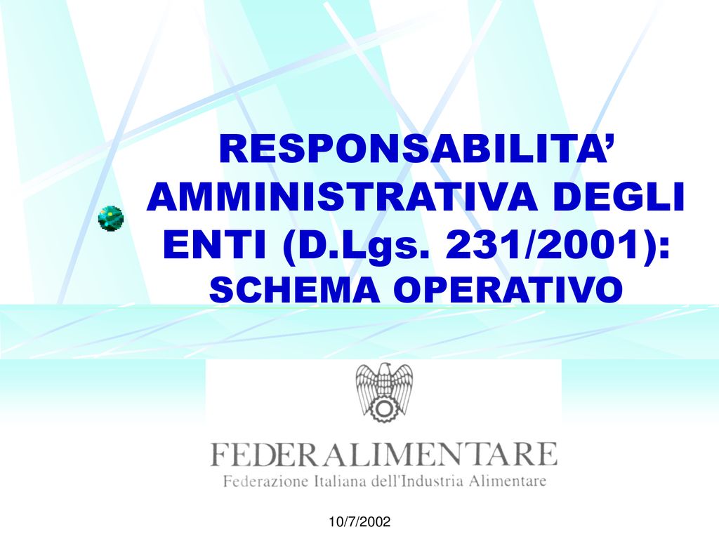 RESPONSABILITA’ AMMINISTRATIVA DEGLI ENTI (D. Lgs - Ppt Scaricare